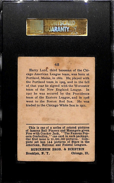 1914 Cracker Jack Harry Lord #48 - SGC 50 (4)