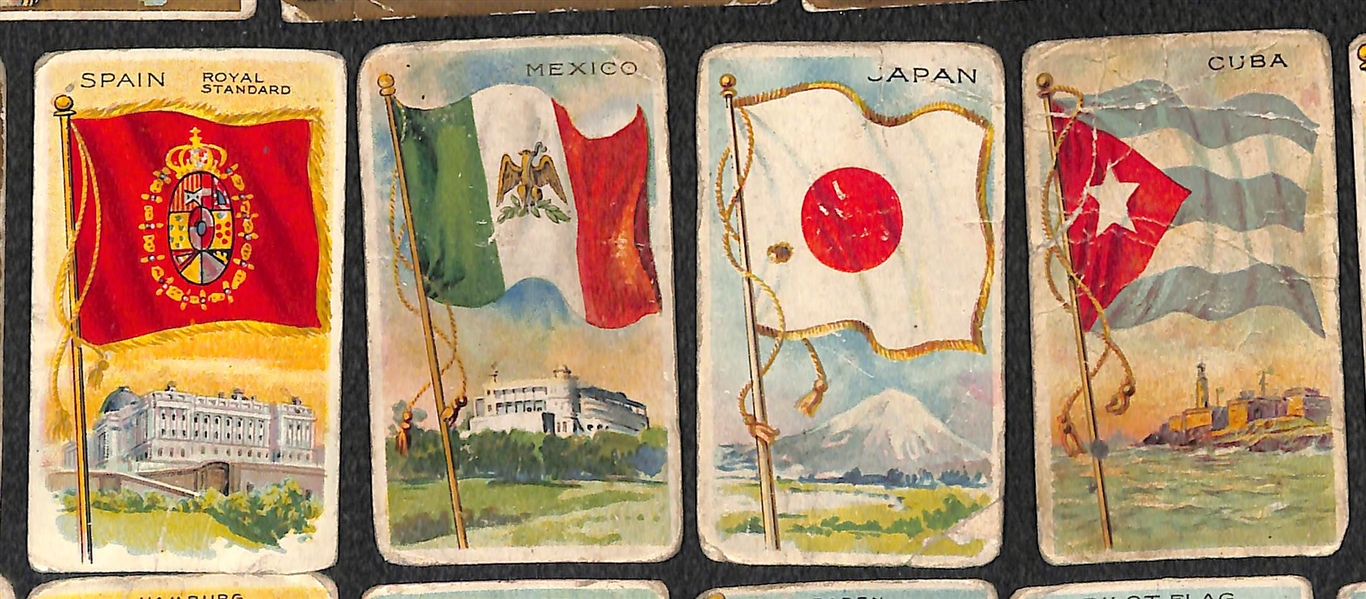 Lot of 70 - 1910s Non-Sport Tobacco Cards - Flags of all Nations, Birds, Emblems, More