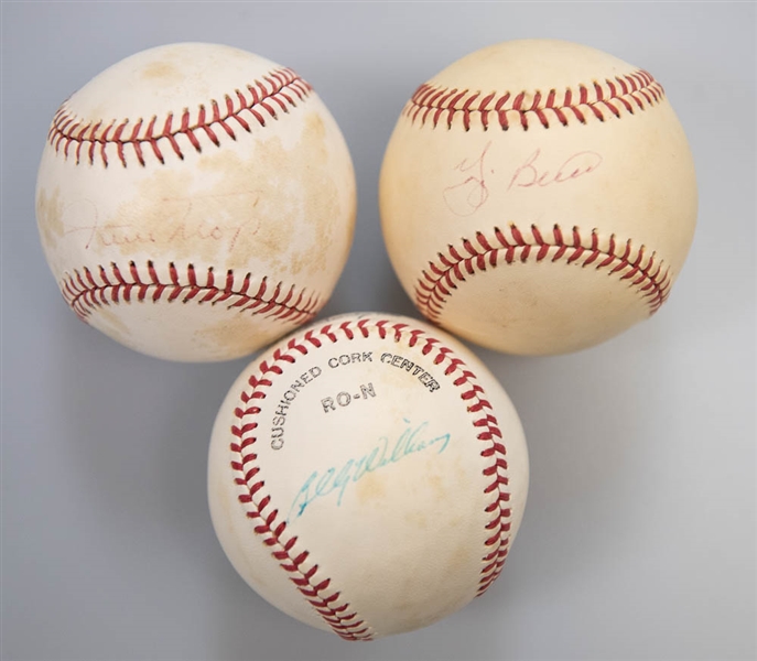 Lot of 3 Signed Baseballs w. Mays & Berra  - JSA Auction Letter