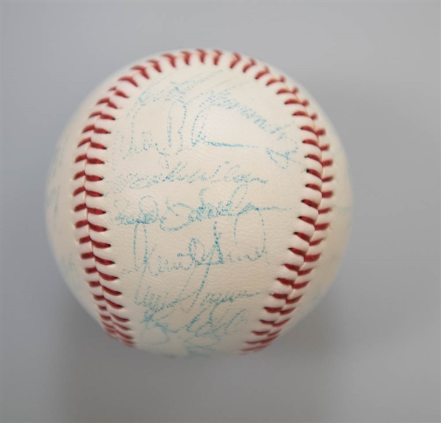 1985 New York Mets Team Signed Baseball  - JSA Auction Letter