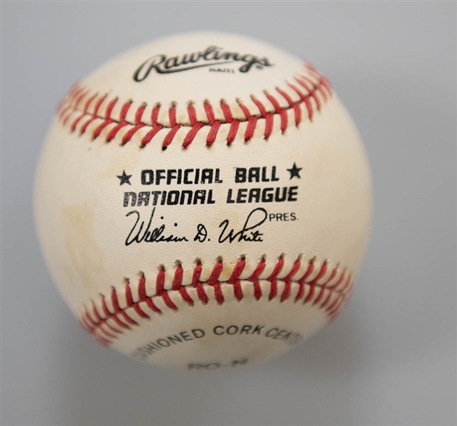 Hank Aaron Signed National League Baseball  - JSA Auction Letter