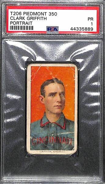 1909-11 T206 Piedmont 350 Clark Griffith Portrait Graded PSA  1
