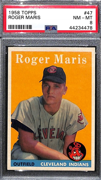 1958 Topps Roger Maris Rookie Card Graded PSA 8 (NM-Mint)