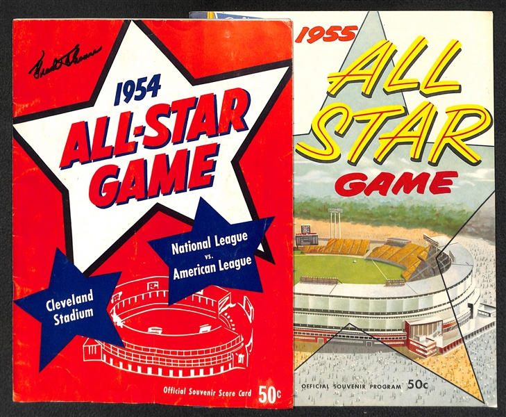 1954 and 1955 MLB All-Star Game Programs (Frank Thomas Signed the Cover of the 1954 Program) - JSA Auction Letter