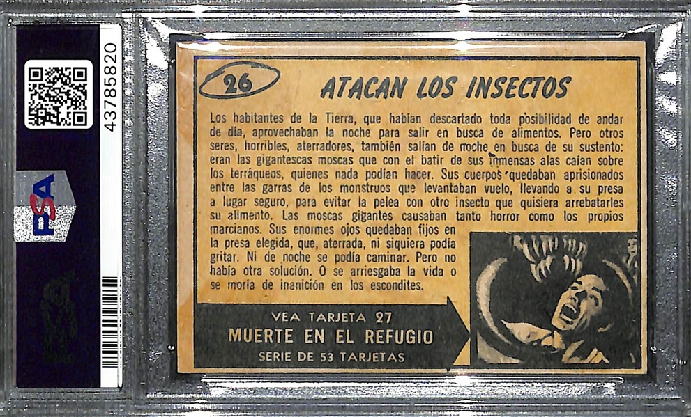Rare 1966 Marte Ataca! (Mars Attacks) #26 Atacan Los Insectos PSA 1