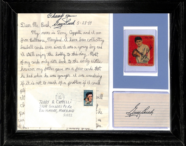 Guy Bush Signed 1933 Goudey Card/Index Card/Letter - JSA