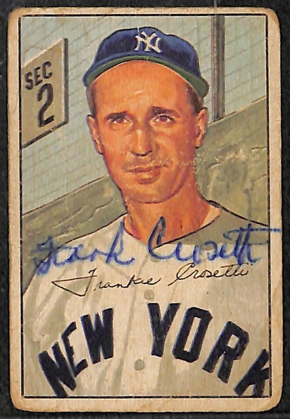 Lot of 4 Signed 1951-1952 Bowman Baseball Cards w. Johnny Mize  - JSA Auction Letter