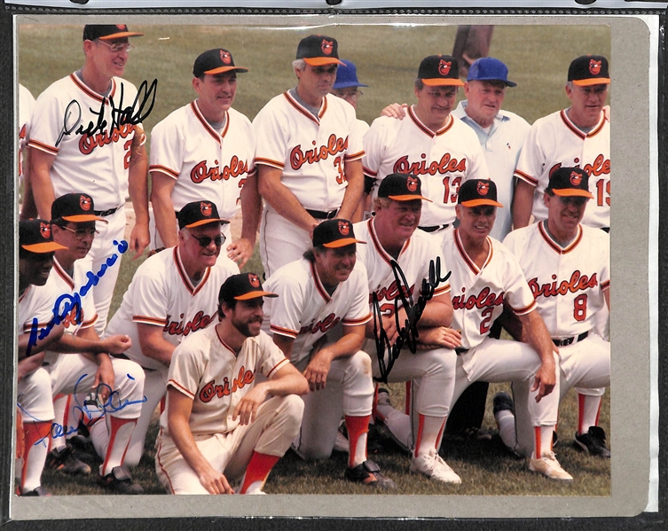 Lot of (8) Autographed World Series Photos w/ Eddie Murray, Brooks Robinson, and Boog Powell  - JSA Auction Letter