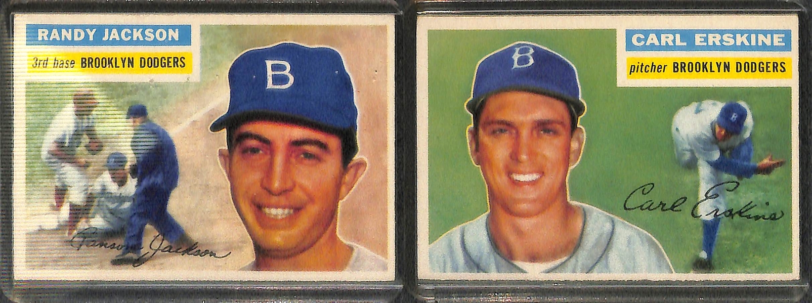 Lot of 9 - 1956 Topps Baseball Cards w. Mickey Mantle & Phil Rizzuto