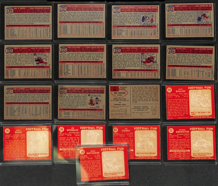 Lot of 33 Assorted 1954-1958 Topps Baseball & Football Cards w. 1956 Jackie Jensen 