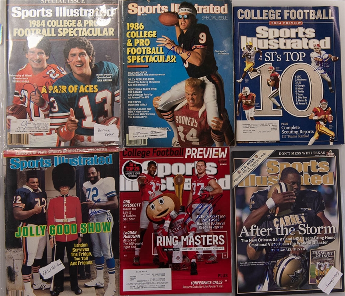 Lot of 20 Signed Football Sports Illustrated/Magazines/Booklets w. Howie Long  - JSA Auction Letter