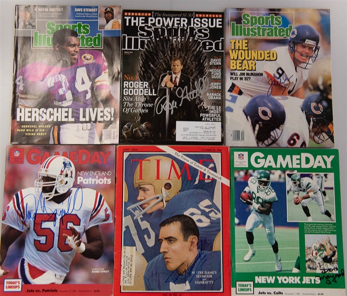 Lot of 20 Signed Football Sports Illustrated/Magazines/Booklets w. Billy Simms  - JSA Auction Letter
