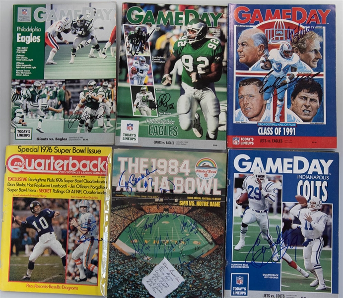 Lot of 20 Signed Football Sports Illustrated/Magazines/Booklets w. Frank Gifford  - JSA Auction Letter