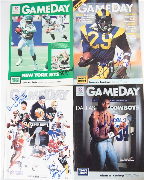 Lot of 20 Signed Football Sports Illustrated/Magazines/Booklets w. Eric Dickerson  - JSA Auction Letter