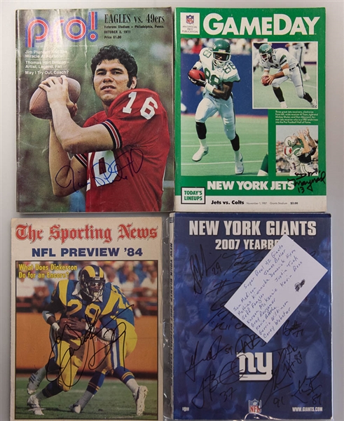 Lot of 30 Football Signed Magazines/Booklets/Photos w. Jim Plunkett  - JSA Auction Letter
