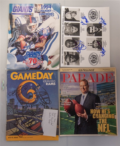 Lot of 30 Football Signed Magazines/Booklets/Photos w. Jim Plunkett  - JSA Auction Letter