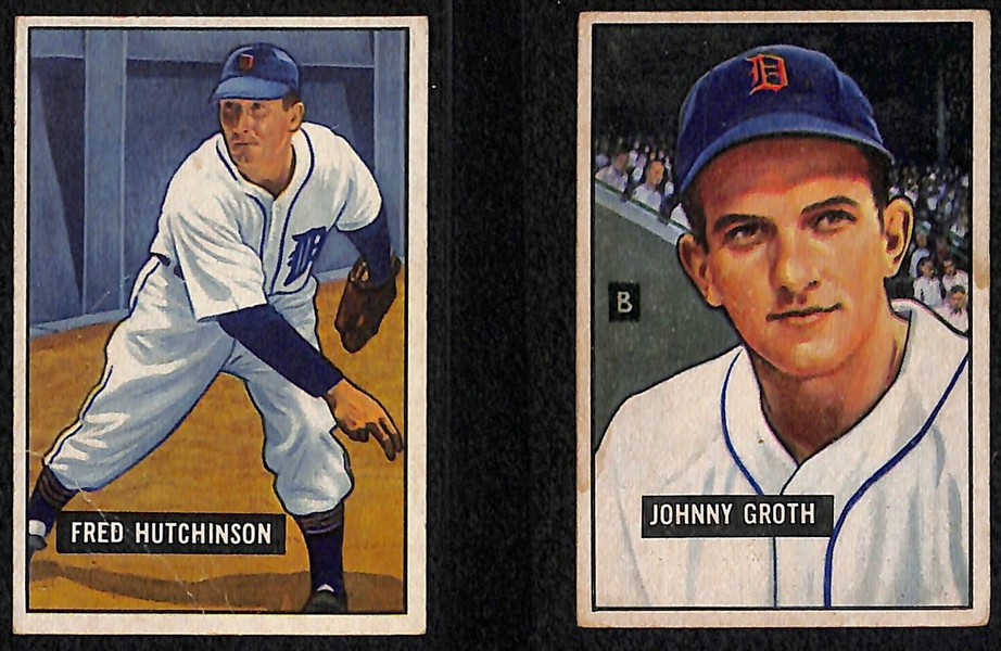 Lot of 11 1951 Bowman Baseball Cards w. Charlie Keller