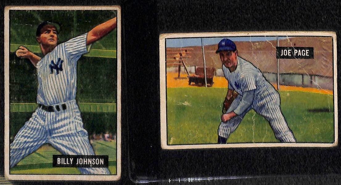 Lot of 11 1951 Bowman Baseball Cards w. Charlie Keller