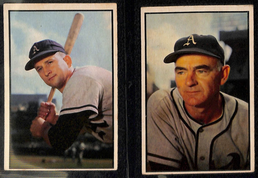 Lot of 10 1953 Bowman Color Baseball Cards w. Bobby Shantz