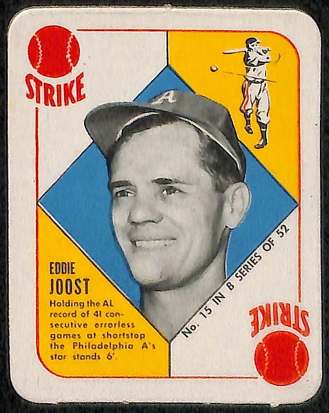 Lot of 4 1951 Topps Red & Blue Back Cards w. Eddie Joost