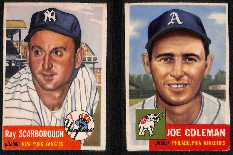 Lot of 10 1953 Topps Baseball Cards w. Bobo Newsom