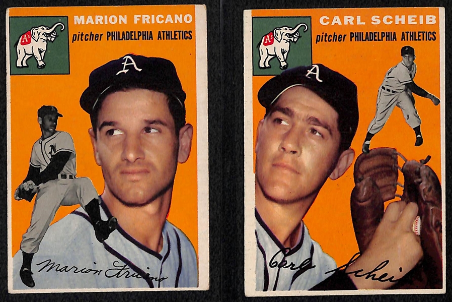 Lot of 10 1954 Topps Baseball Cards w. Bobby Shantz