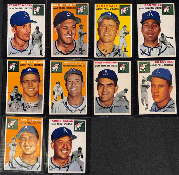 Lot of 10 1954 Topps Baseball Cards w. Forrest Jacobs