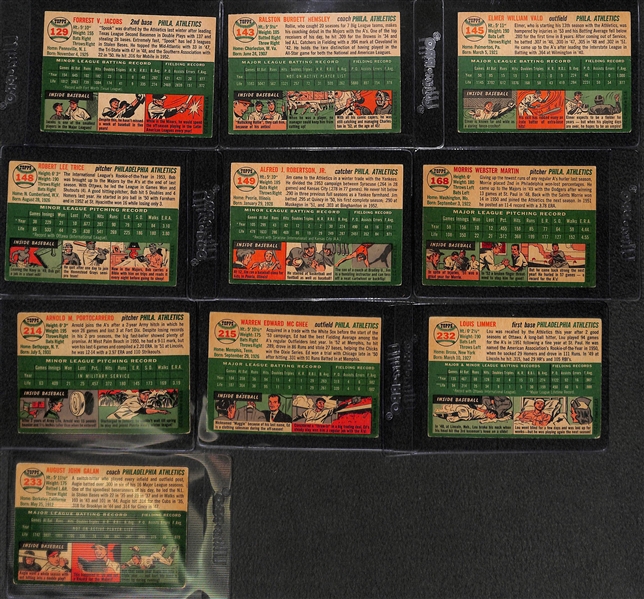Lot of 10 1954 Topps Baseball Cards w. Forrest Jacobs