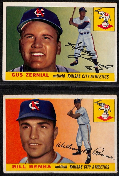 1955 Topps Kansas City Athletics 13 Card Team Set