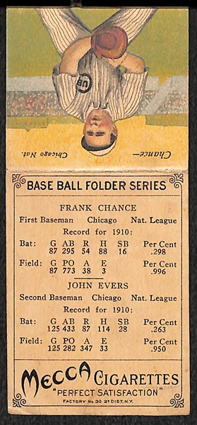 1911 T201 Mecca Double Folder Frank Chance / Johnny Evers