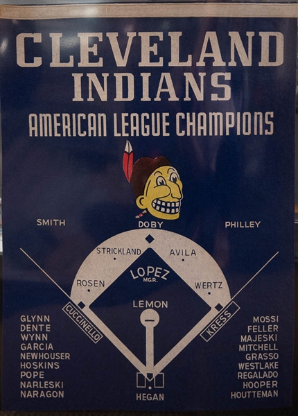 1954 Cleveland Indians American League Champions 17x24 Banner