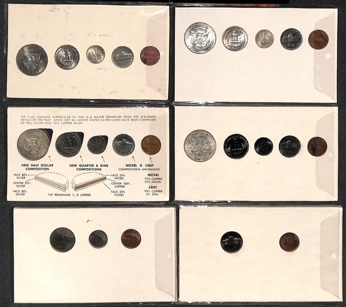 Lot of 7 U.S. Mint Coin Sets 1964-1968