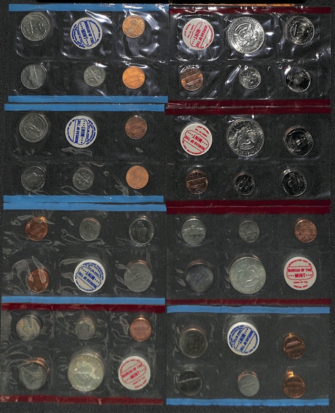 Lot of 7 U.S. Mint Coin Sets 1964-1968