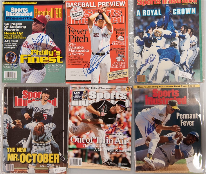 Lot of 14 Baseball Signed Sports Illustrated/Booklets/Photos w. Curt Schilling - JSA Auction Letter
