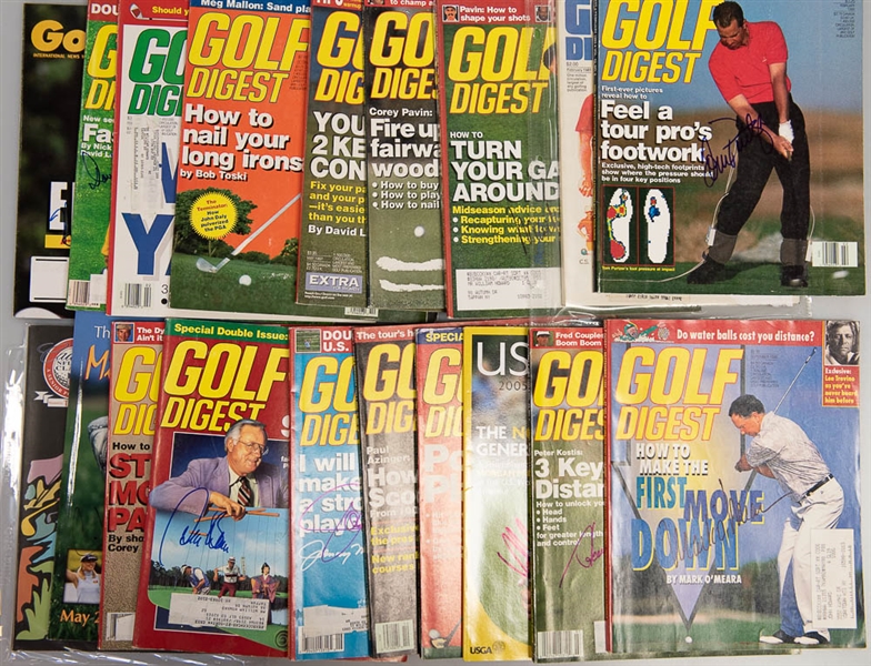 Lot of 20 Golf Signed Gold Digest Magazines & Booklets w. Nancy Lopez - JSA Auction Letter
