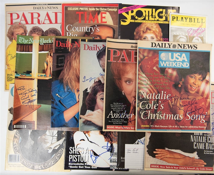 Lot of 13 Entertainment Signed Magazines & Booklets w. Garth Brooks, Betty White, More! - JSA Auction Letter