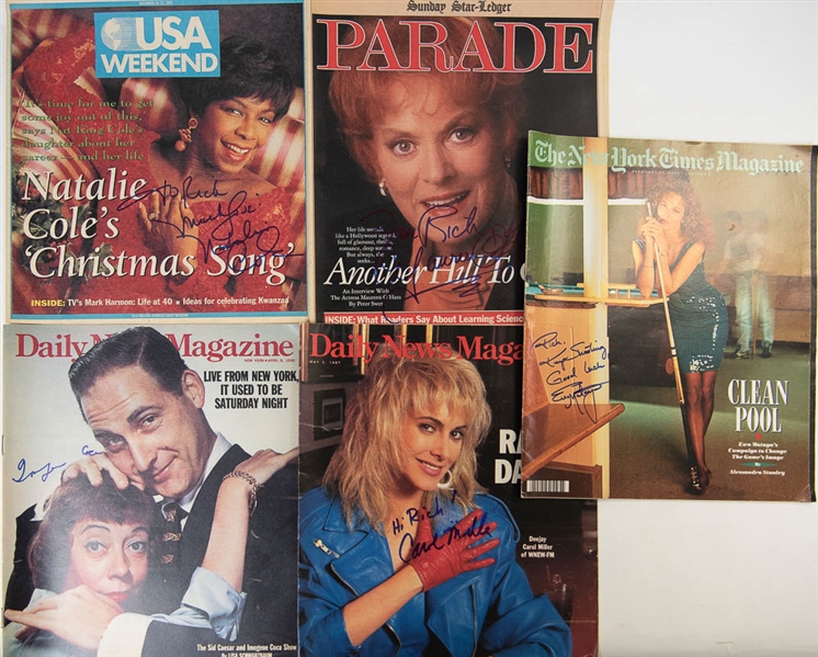 Lot of 13 Entertainment Signed Magazines & Booklets w. Garth Brooks, Betty White, More! - JSA Auction Letter