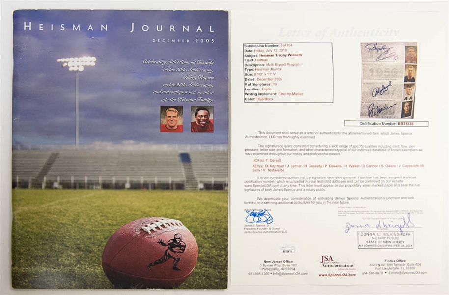 Heisman Winners Signed 2005 Magazine - JSA LOA