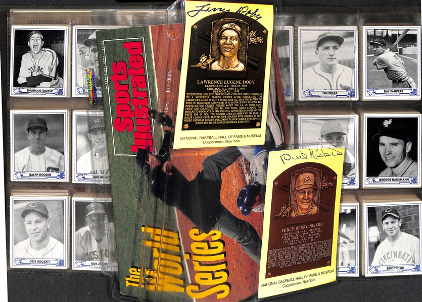 (9) TCMA Playball Baseball Sets & Autographed Flats w. John Smoltz Signed Sport Illustrated Magazine - JSA Auction Letter