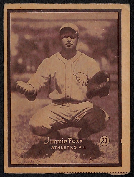 Lot of 2 1931 W517 Cards of Jimmie Foxx and Jack Quinn
