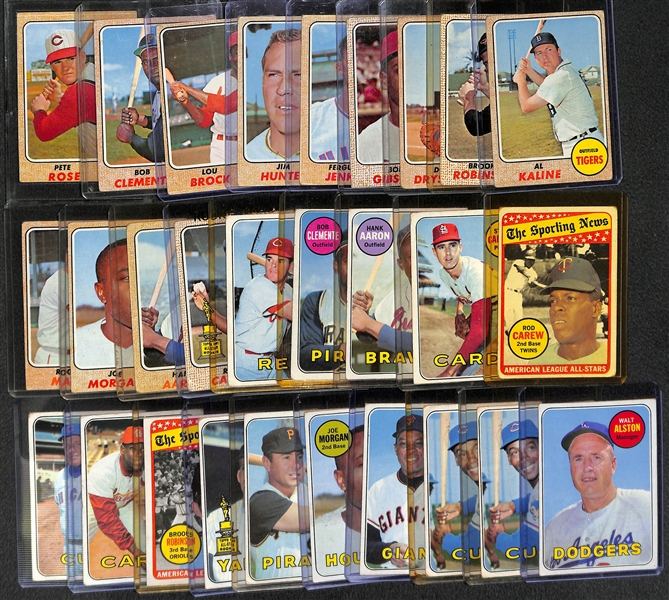 Lot of 28 1968-1969 Topps Baseball Cards w. Pete Rose