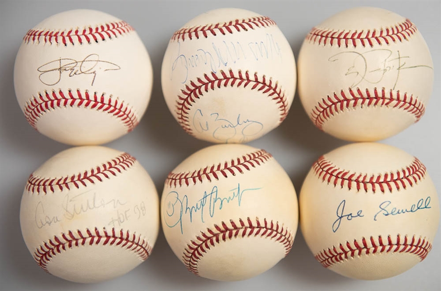 Lot of 6 Signed Baseball w. Sewell & Sutton - JSA Auction Letter