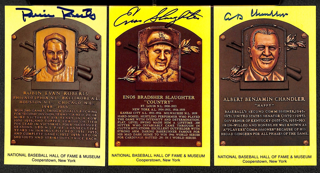 Lot of 11 Signed Baseball HOF Plaque Cards w. Marquard & Dickey - JSA Auction Letter