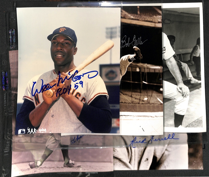 Lot of 5 Baseball Signed 8x10 Photos w. Willie McCovey - JSA Auction Letter