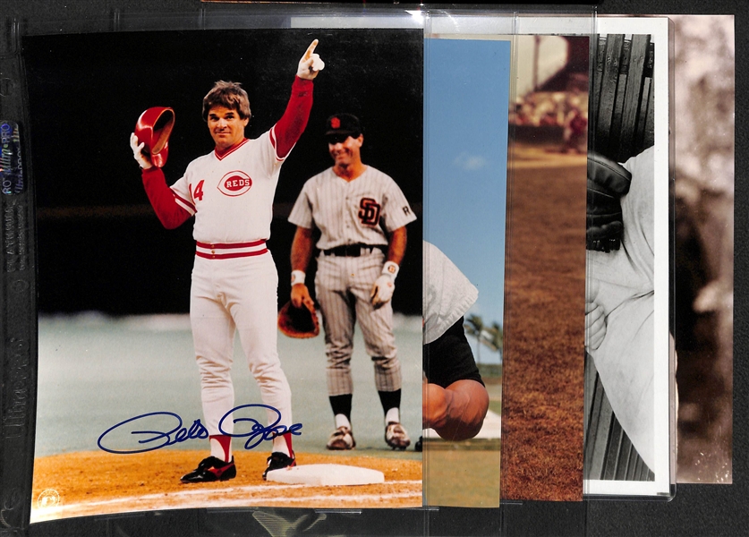 Lot of 5 Baseball Signed 8x10 Photos w. Pete Rose - JSA Auction Letter