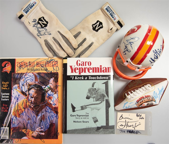 Football & Boxing Autographed Memorabilia Lot w. Joe Frazier - JSA Auction Letter