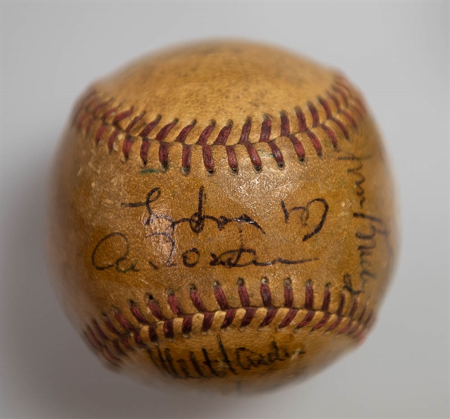 Lot of (2) Signed Baseballs - 1954 NY Giants (WS Champs) & 1954 Indians (AL Champs) w/ Wilhelm  - JSA Auction Letter