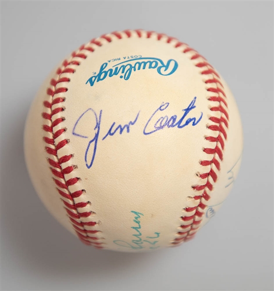 Lot of (2) Signed Baseballs - 1955 Dodgers (WS Champs) & 1956 Yankees (AL Champs) w/ Berra, Larsen, D. Snider, Newcombe  - JSA Auction Letter