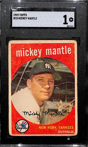 1959 Topps Mickey Mantle (#10) Graded SGC 1