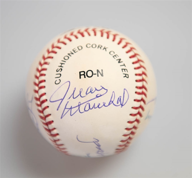 Lot of (2) Multi-Signed Team Baseballs - 1962 NL Champion SF Giants (9 autos w/ Marichal, Cepeda, Larsen, G. Perry) and 1962 NY Mets (3 autos w/ Zimmer)  - JSA Auction Letter
